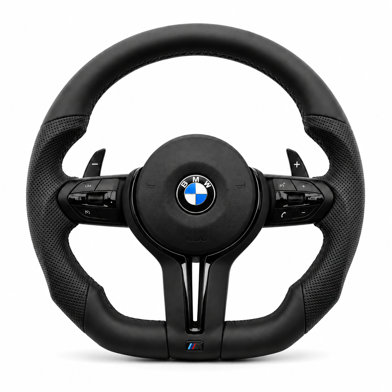 Black Leather BMW Flat Bottom M-Sport Steering Wheel