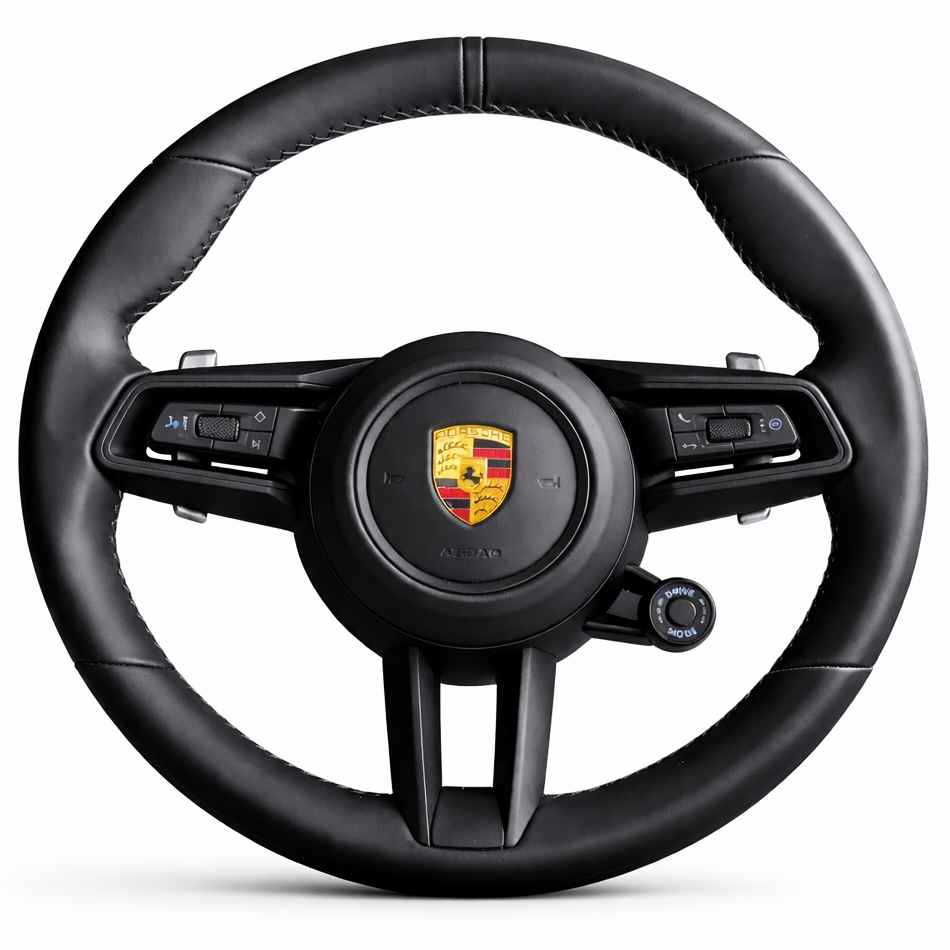 Black Leather Porsche Steering Wheel