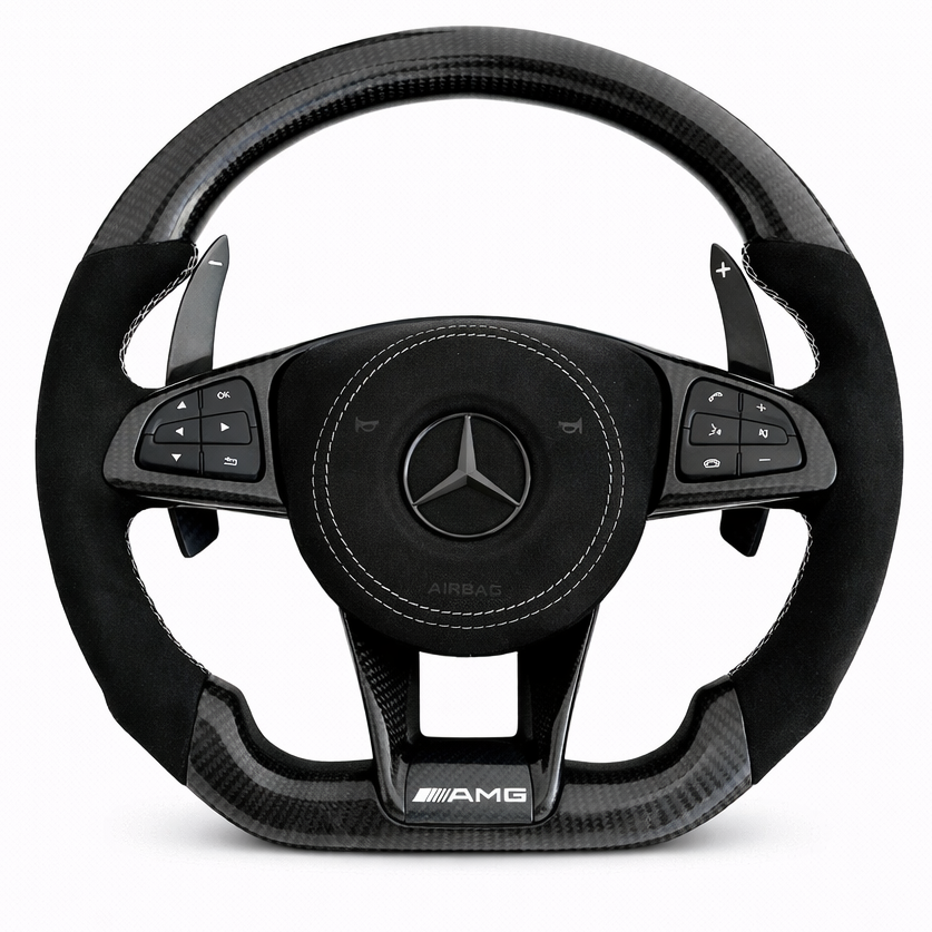 Black Carbon Fibre & Alcantara Mercedes-AMG Steering Wheel