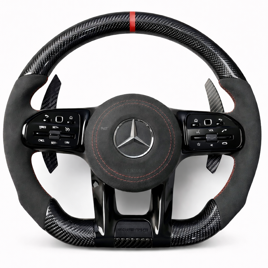 Black Carbon Fibre & Alcantara Mercedes-AMG Steering Wheel