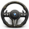 Gold Forged Carbon Fibre Leather BMW F-Series Steering Wheel
