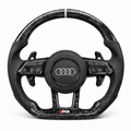 Black Carbon Fibre Leather Audi RS Steering Wheel