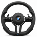 Black Leather Flat Bottom BMW M-Sport Steering Wheel